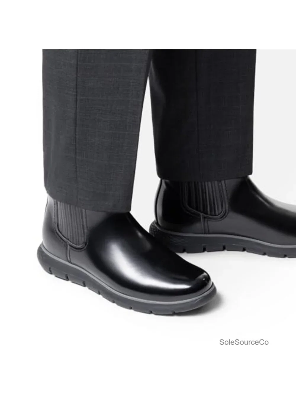 Men's Chelsea Boots Faux Leather Slip-On Ankle Dress Boots